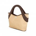 Beau Design Stylish Cream Color Imported PU Leather Handbag With Double Handle For Women's/Ladies/Girls